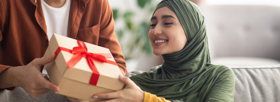 Woman receives gift