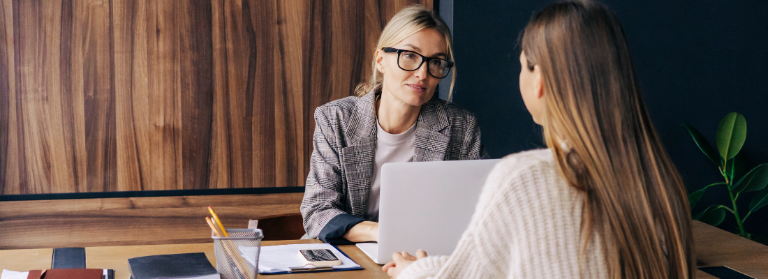 Finnish CEO has a meeting with her colleague