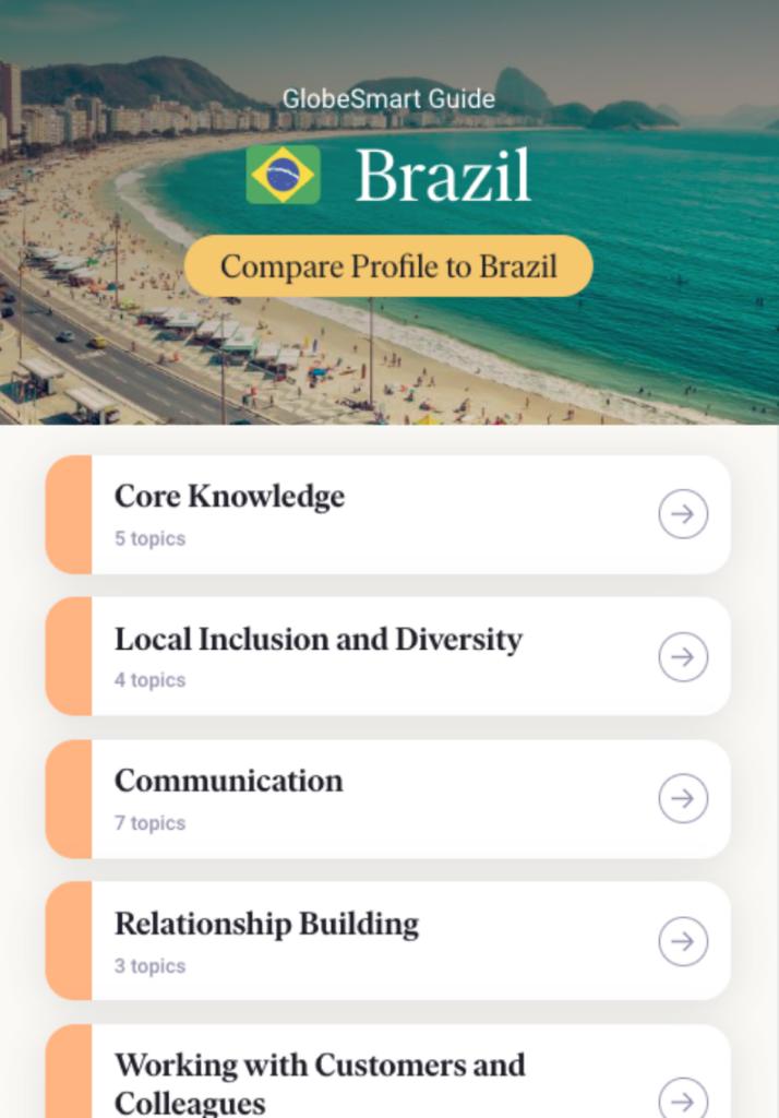 Mobile screenshot of a GlobeSmart Guide - Brazil