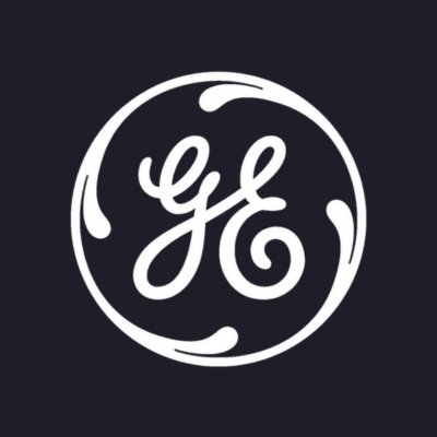 General Electric logo - white on charcoal