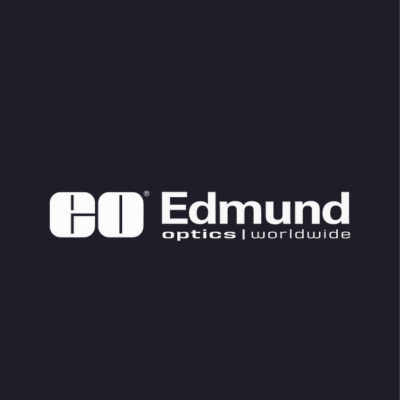 black and white image of the Edmund Optics logo
