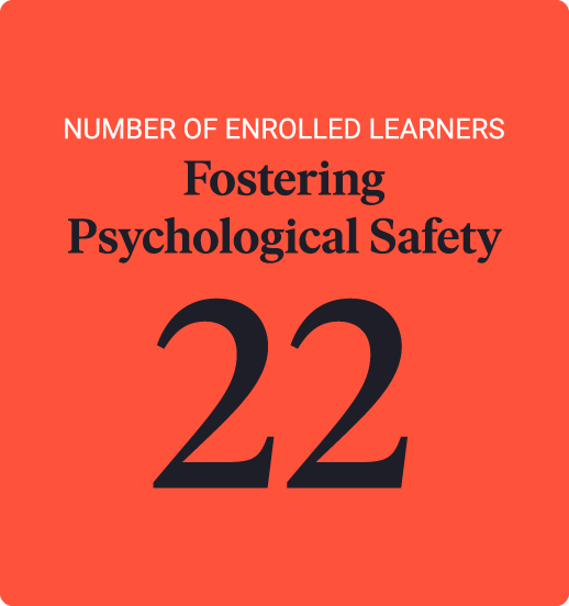 Product Image with Text: Number of Enrolled Learners. Fostering Psychological Safety 22. View Insights